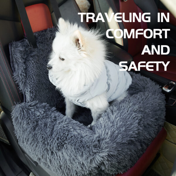 Dog Car Seat For Small Medium Large Dogs,Two Dogs Car Back Seat,Travel Pet Booster Seat With Seat Belt,Washable Long Plush Safety Pet Car Seat For Cat Or Small Pet - Image 7