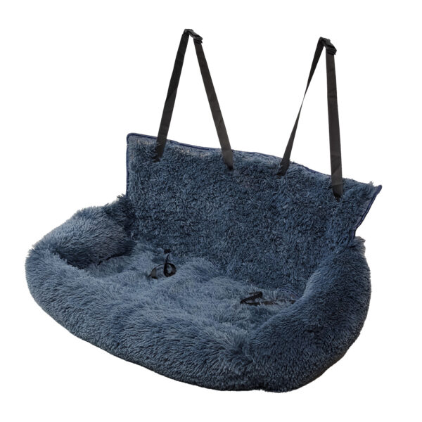 Dog Car Seat For Small Medium Large Dogs,Two Dogs Car Back Seat,Travel Pet Booster Seat With Seat Belt,Washable Long Plush Safety Pet Car Seat For Cat Or Small Pet - Image 4